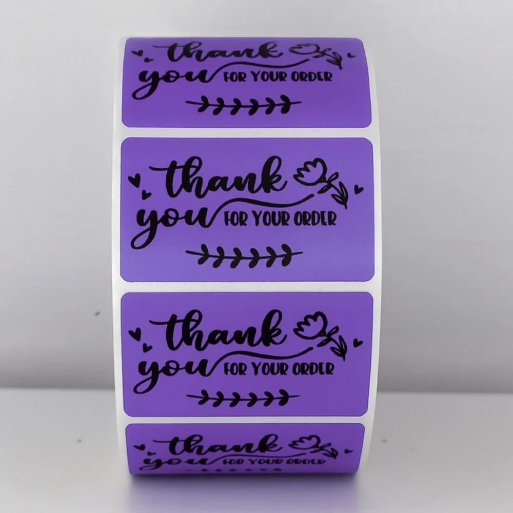 💖 Thank You For Your Order Stickers | Pack of 100 | 2x1 Inch | Small Business